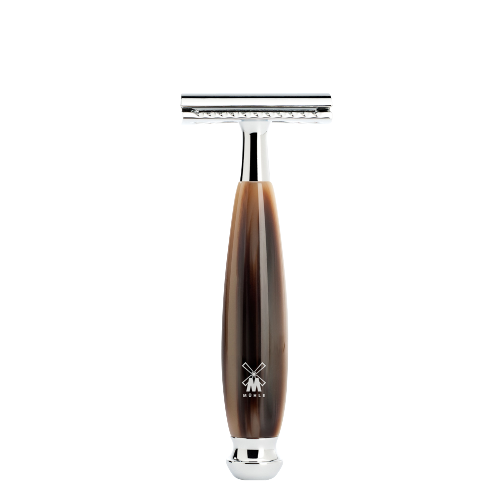 Mühle safety razor set horn brown
